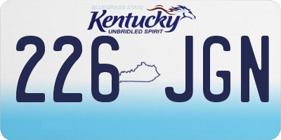 KY license plate 226JGN