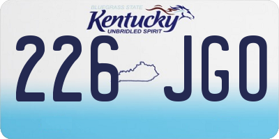 KY license plate 226JGO