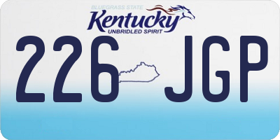 KY license plate 226JGP