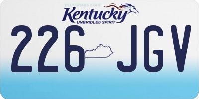 KY license plate 226JGV