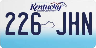 KY license plate 226JHN
