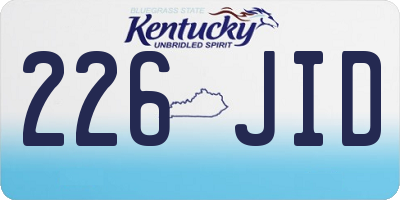 KY license plate 226JID