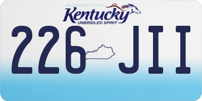 KY license plate 226JII