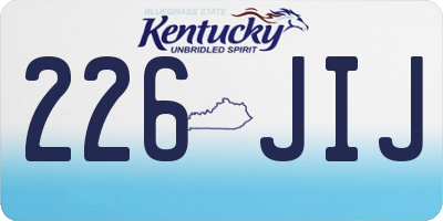 KY license plate 226JIJ