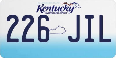 KY license plate 226JIL