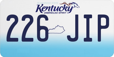 KY license plate 226JIP