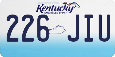 KY license plate 226JIU