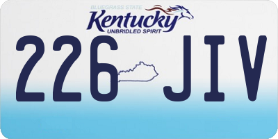 KY license plate 226JIV