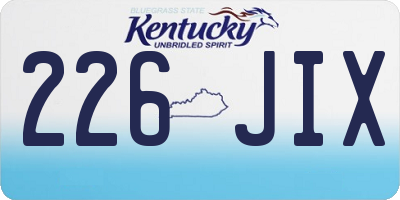 KY license plate 226JIX