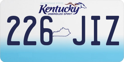 KY license plate 226JIZ