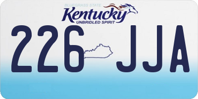 KY license plate 226JJA