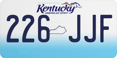 KY license plate 226JJF