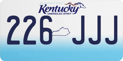 KY license plate 226JJJ