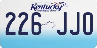 KY license plate 226JJO