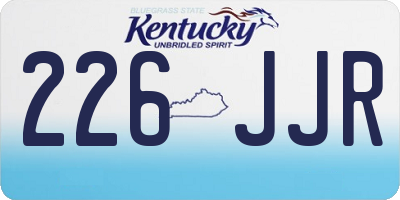 KY license plate 226JJR