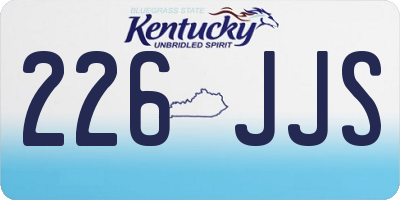 KY license plate 226JJS