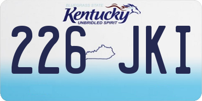 KY license plate 226JKI