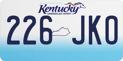 KY license plate 226JKO