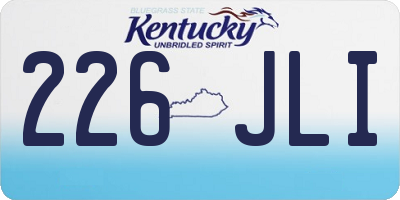 KY license plate 226JLI