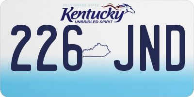 KY license plate 226JND