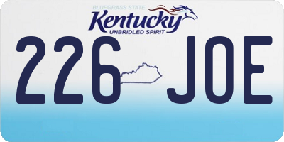 KY license plate 226JOE
