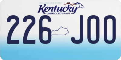 KY license plate 226JOO