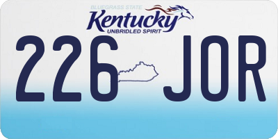 KY license plate 226JOR