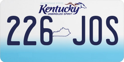 KY license plate 226JOS