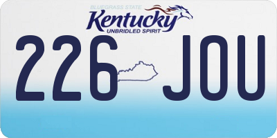 KY license plate 226JOU