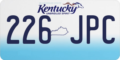 KY license plate 226JPC