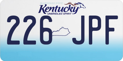 KY license plate 226JPF