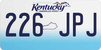 KY license plate 226JPJ