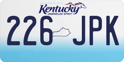 KY license plate 226JPK