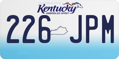 KY license plate 226JPM