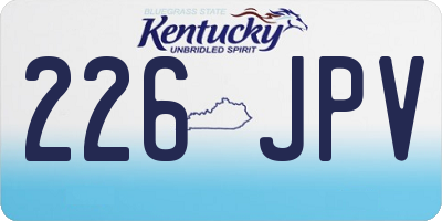 KY license plate 226JPV