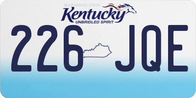 KY license plate 226JQE