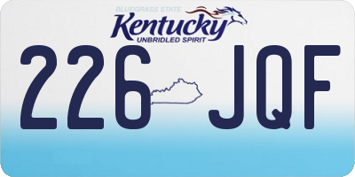 KY license plate 226JQF