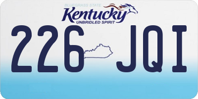 KY license plate 226JQI