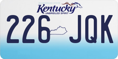 KY license plate 226JQK