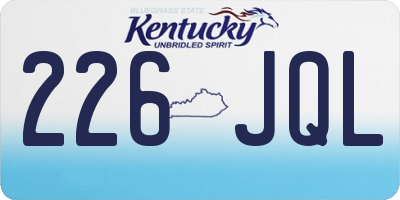 KY license plate 226JQL