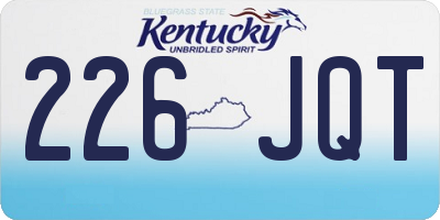 KY license plate 226JQT