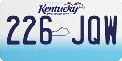 KY license plate 226JQW