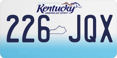 KY license plate 226JQX