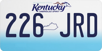 KY license plate 226JRD