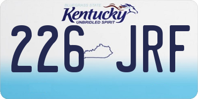 KY license plate 226JRF