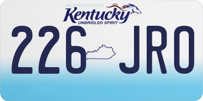KY license plate 226JRO