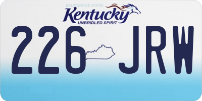 KY license plate 226JRW