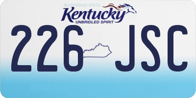 KY license plate 226JSC