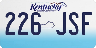 KY license plate 226JSF
