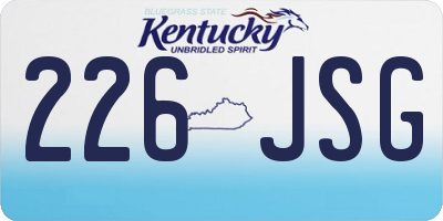 KY license plate 226JSG